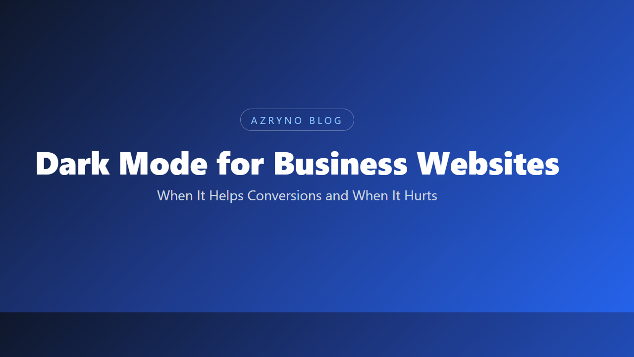 Phone and laptop screens showing dark mode website design