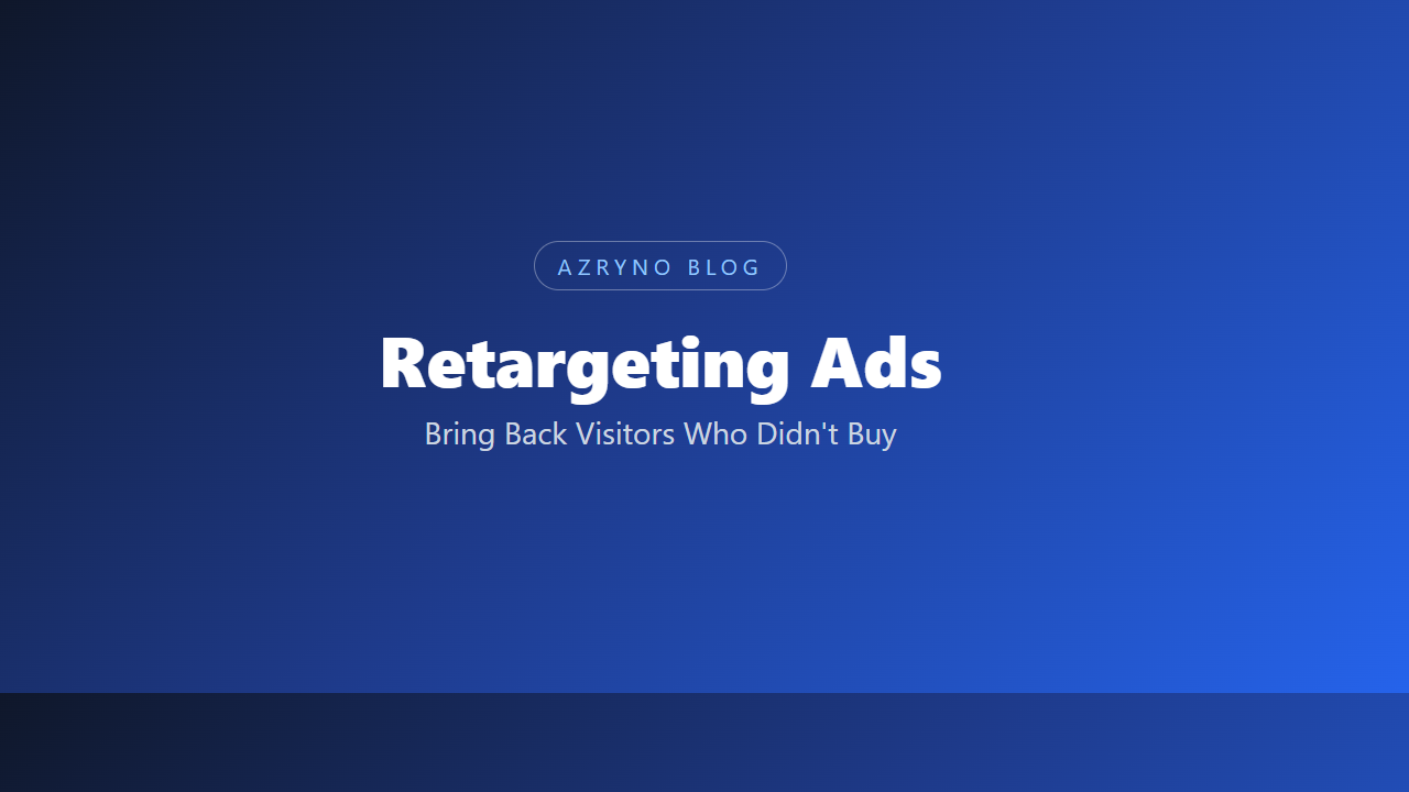 Illustration of a retargeting ad following a website visitor
