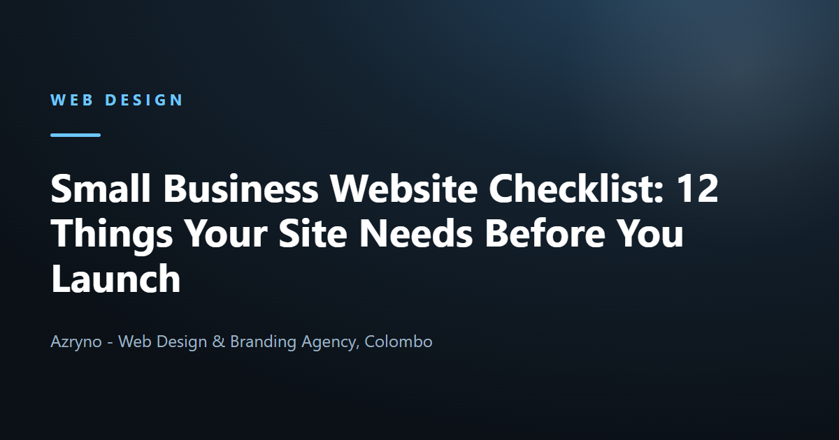 Pre-launch website checklist for small businesses