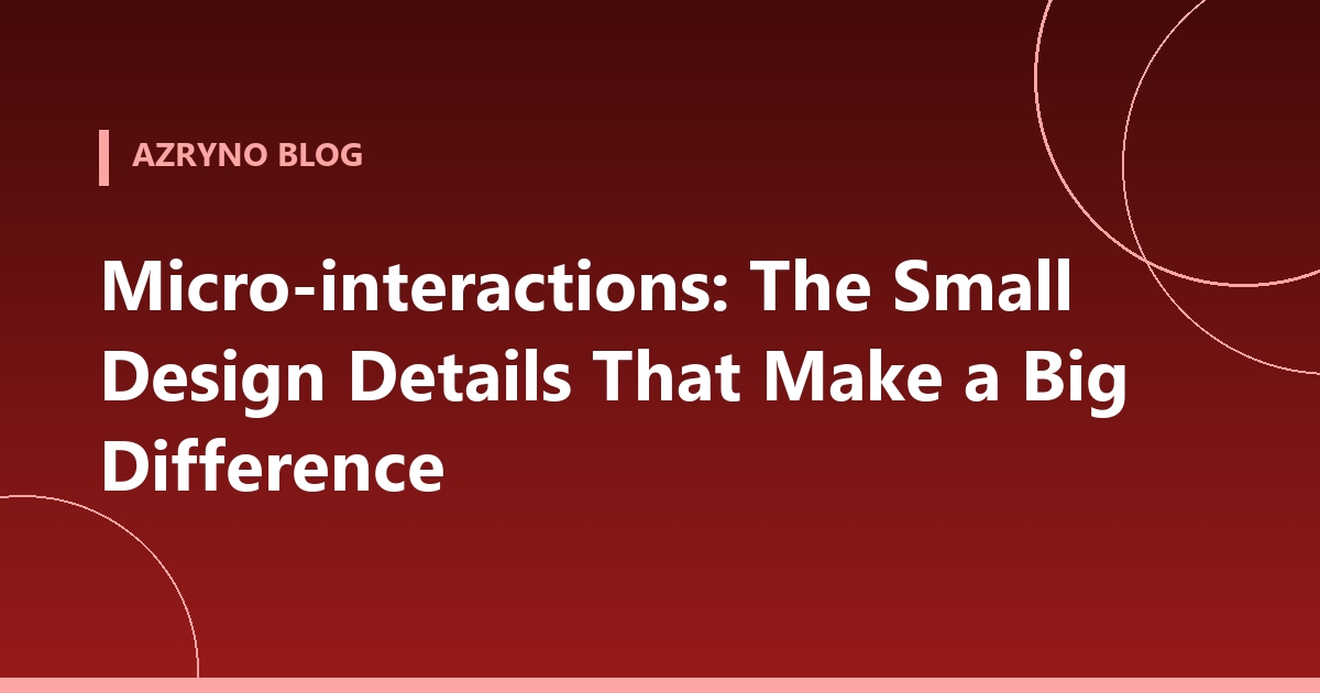 Banner about micro-interactions in web design