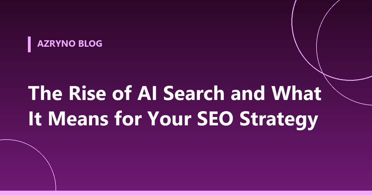 Banner about AI search and SEO