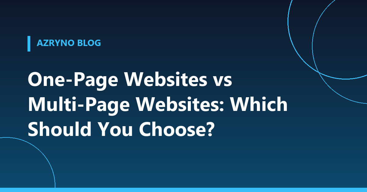 Banner about one page vs multi page websites