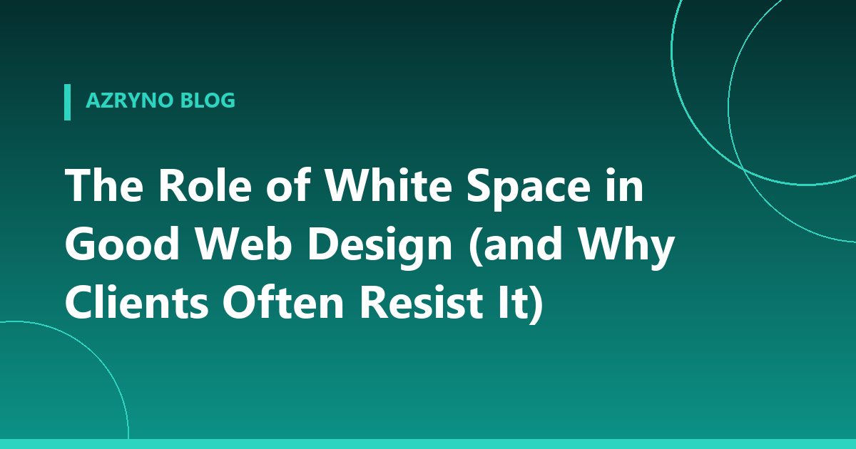 Banner about white space in web design