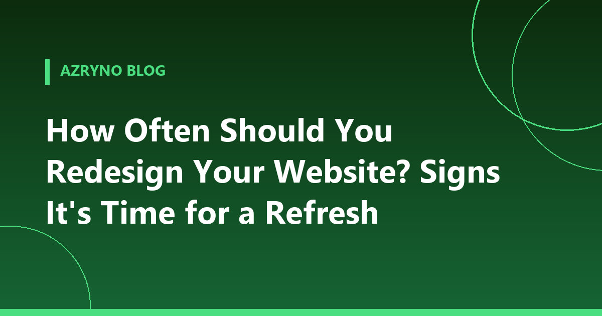 Banner about when to redesign a website