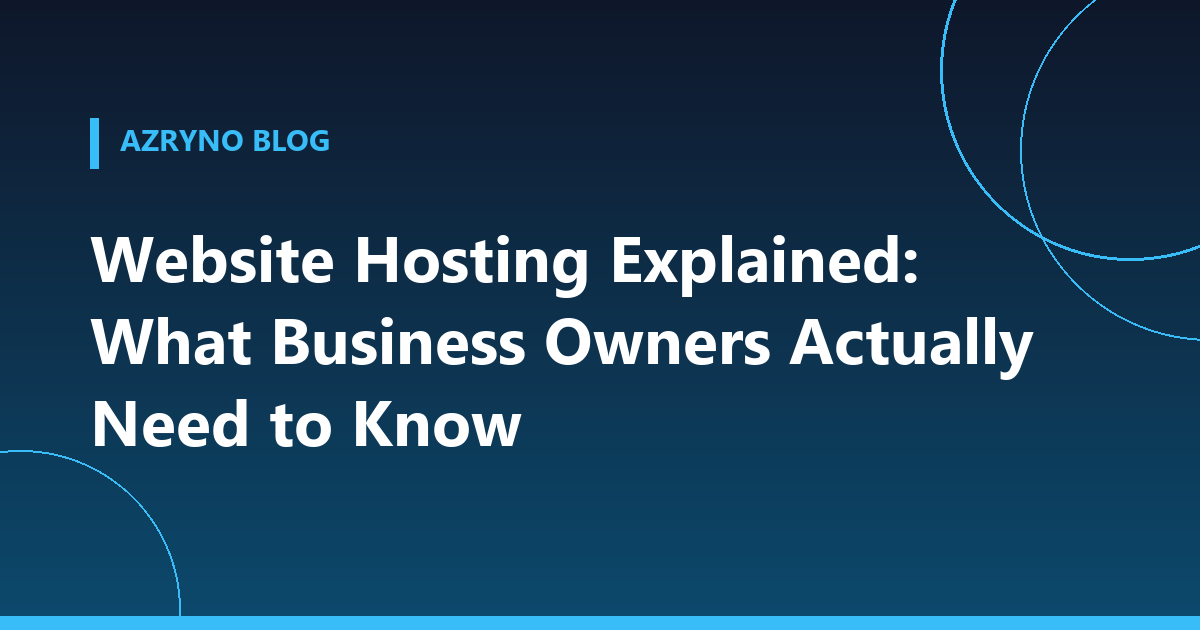 Banner about website hosting