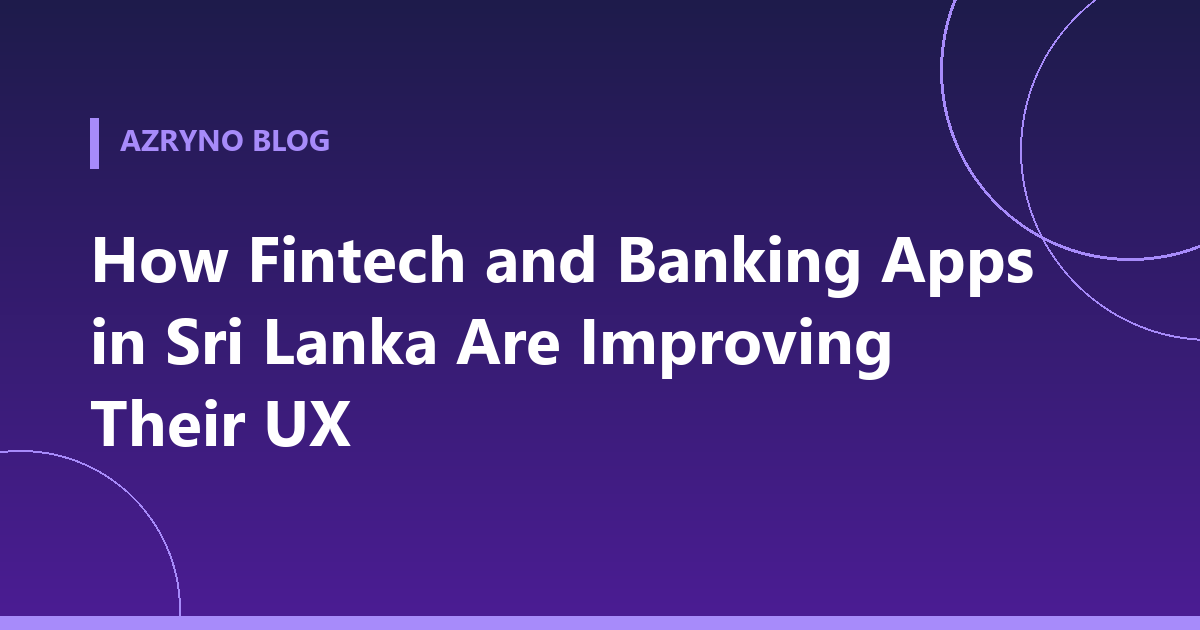 Banner about fintech UX in Sri Lanka