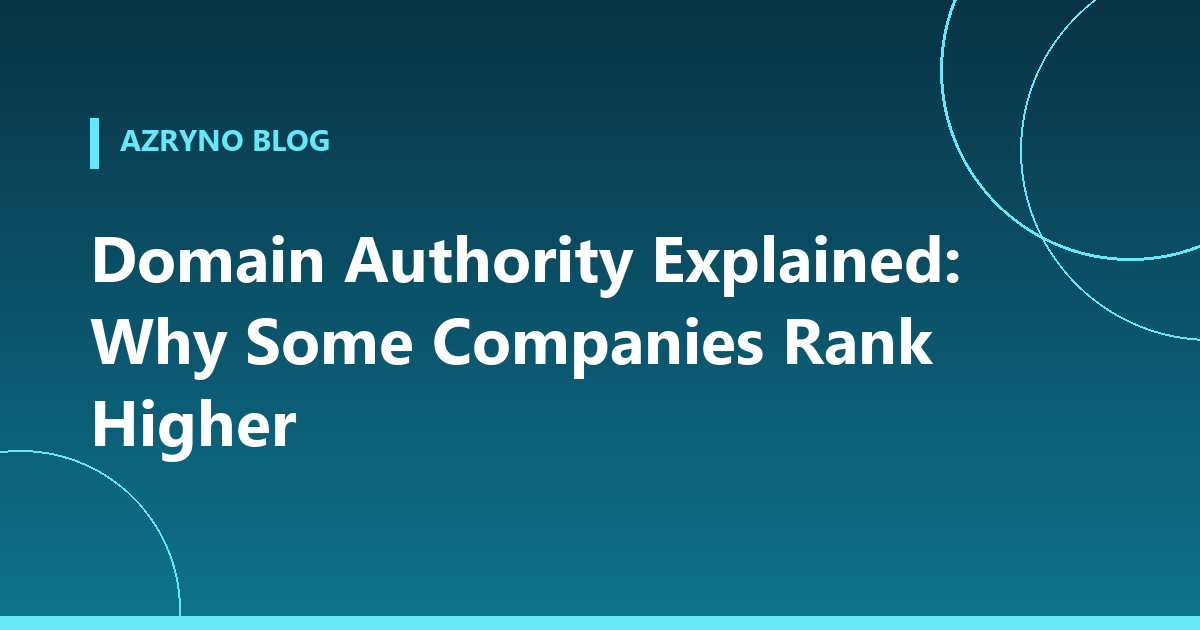 Banner explaining domain authority