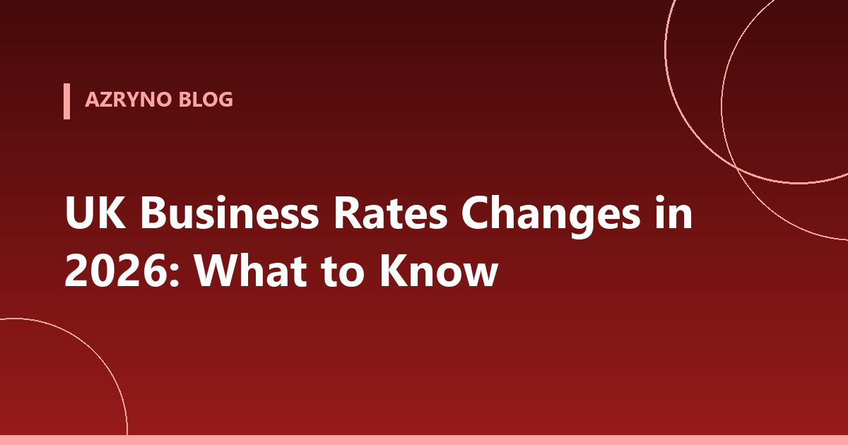 Banner about UK business rates changes in 2026