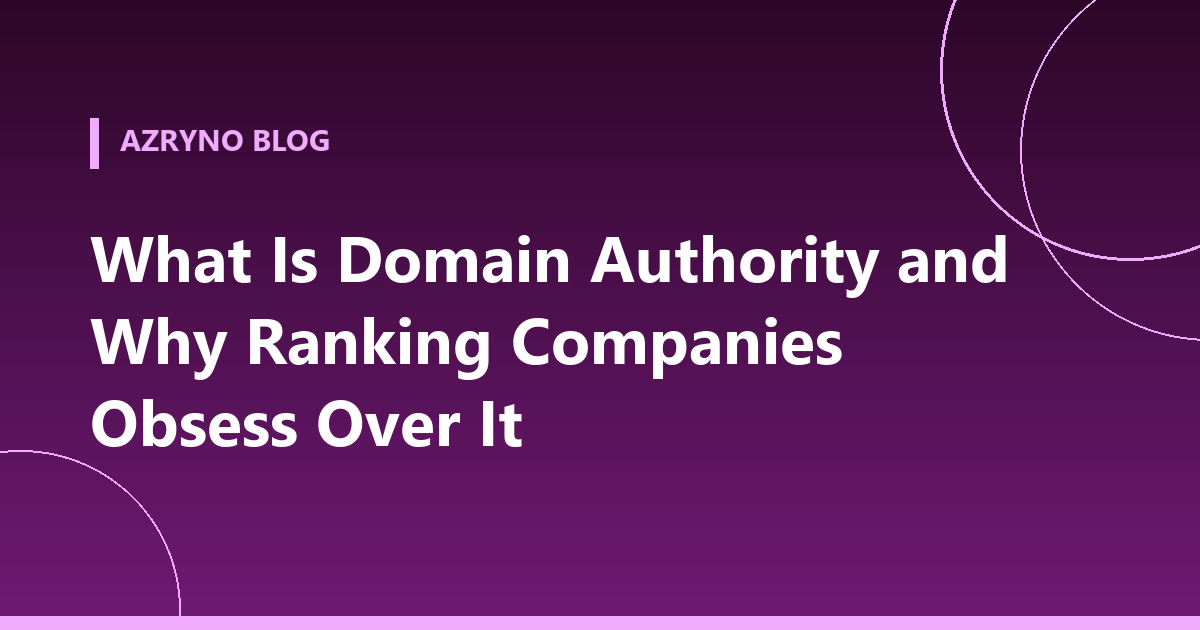 Banner about domain authority as an SEO metric