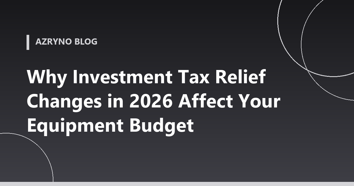 Banner about investment tax relief in 2026