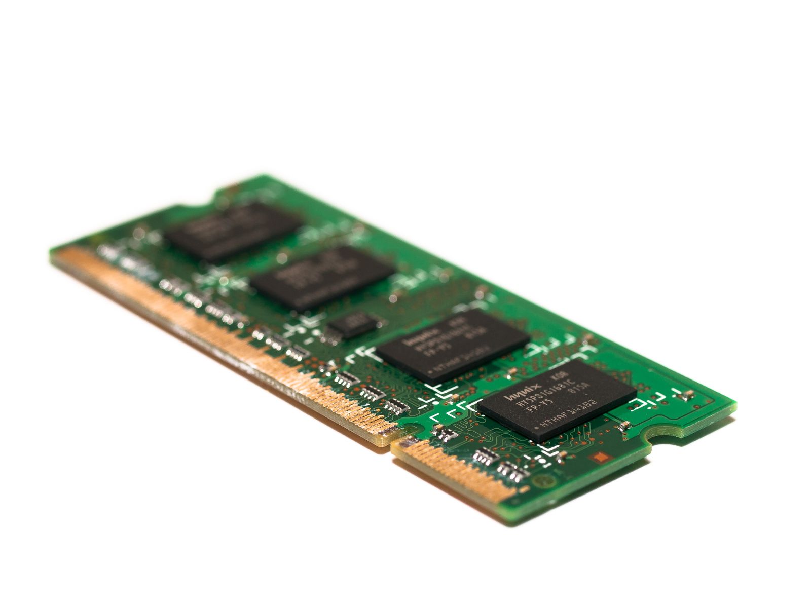 A close-up of a computer memory module