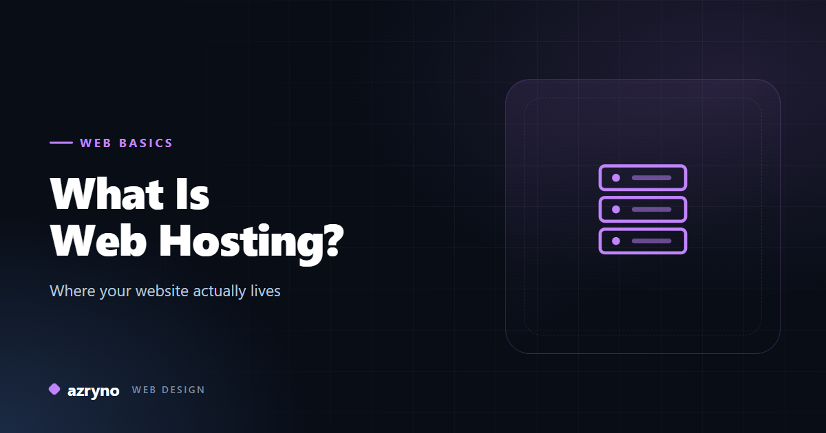 Minimal illustration of server racks representing web hosting