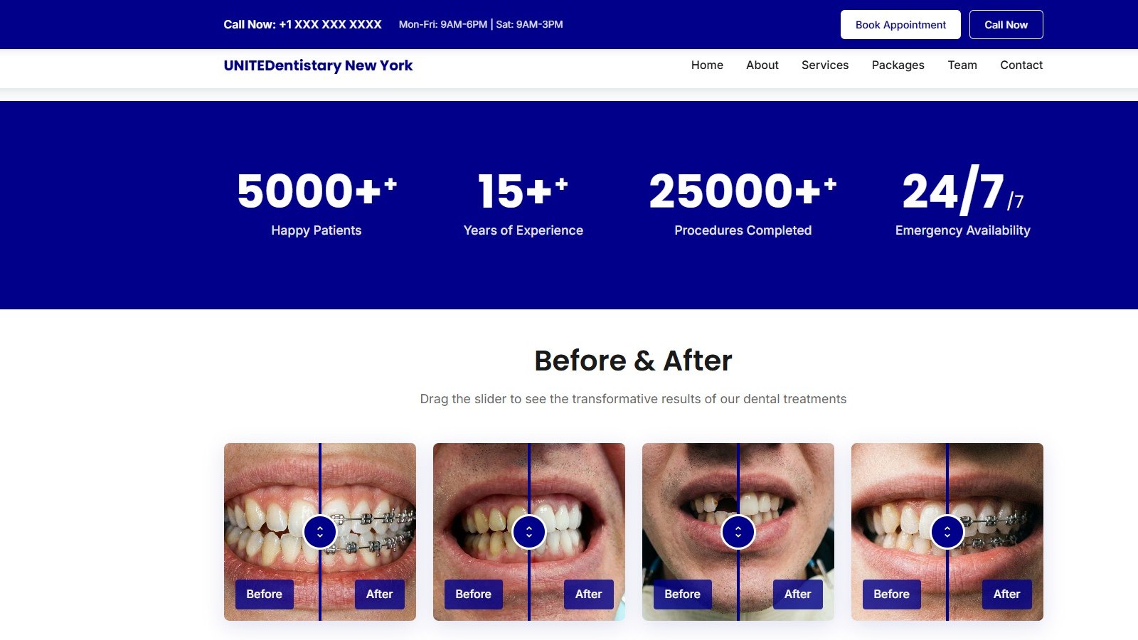 Azryno portfolio project for a dental clinic website
