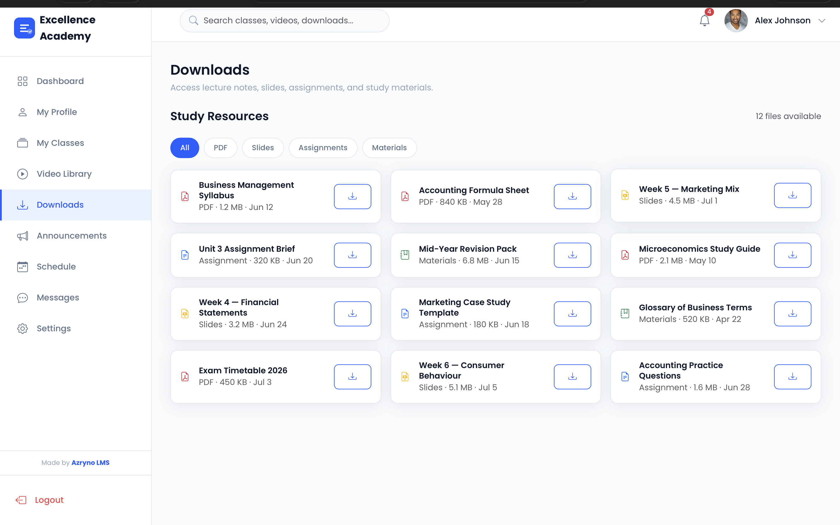 LMS Student UI